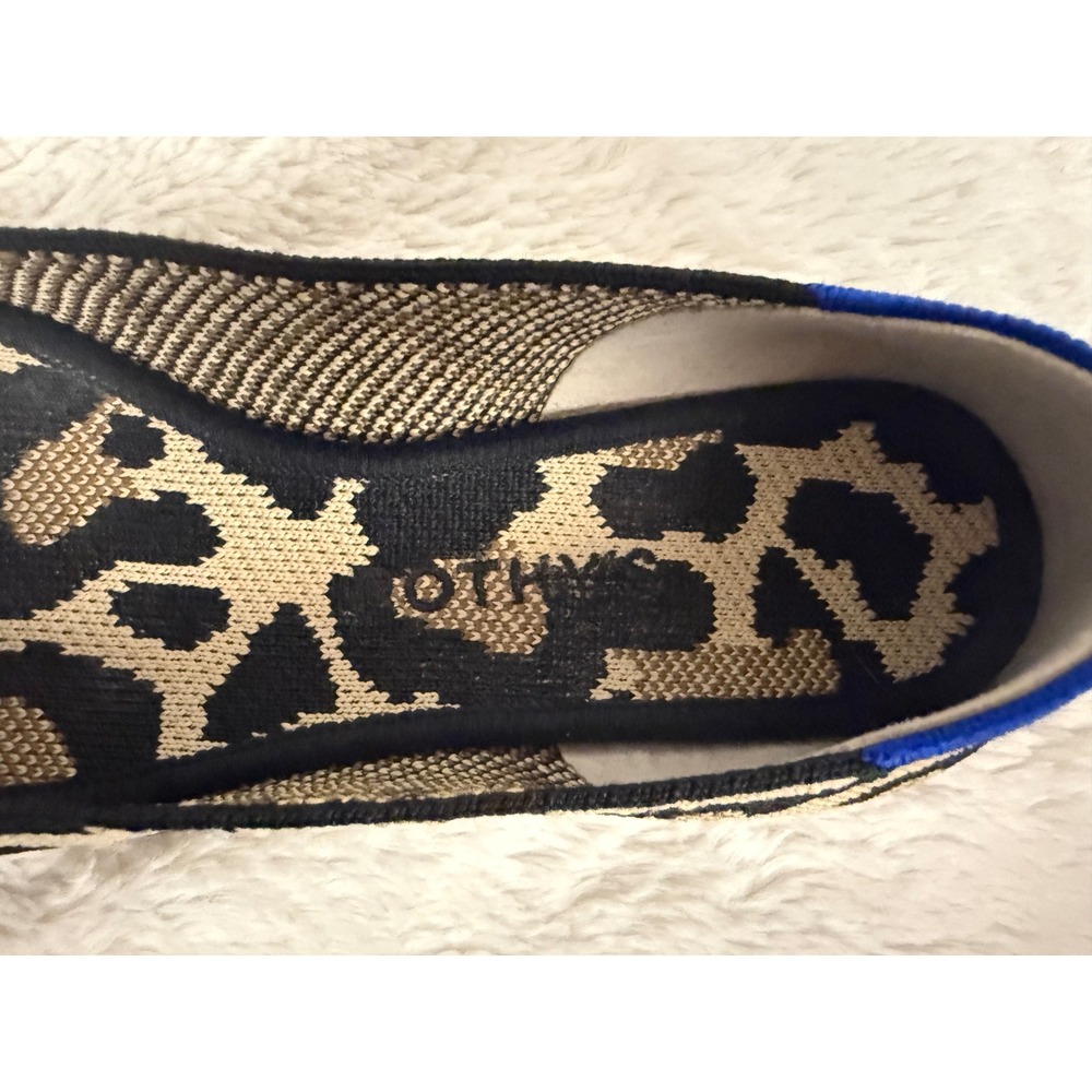 Rothys The Point Leopard Print Knit Pointed Toe Flats Brown Black Tan Womens 7.5 - Picture 10 of 10